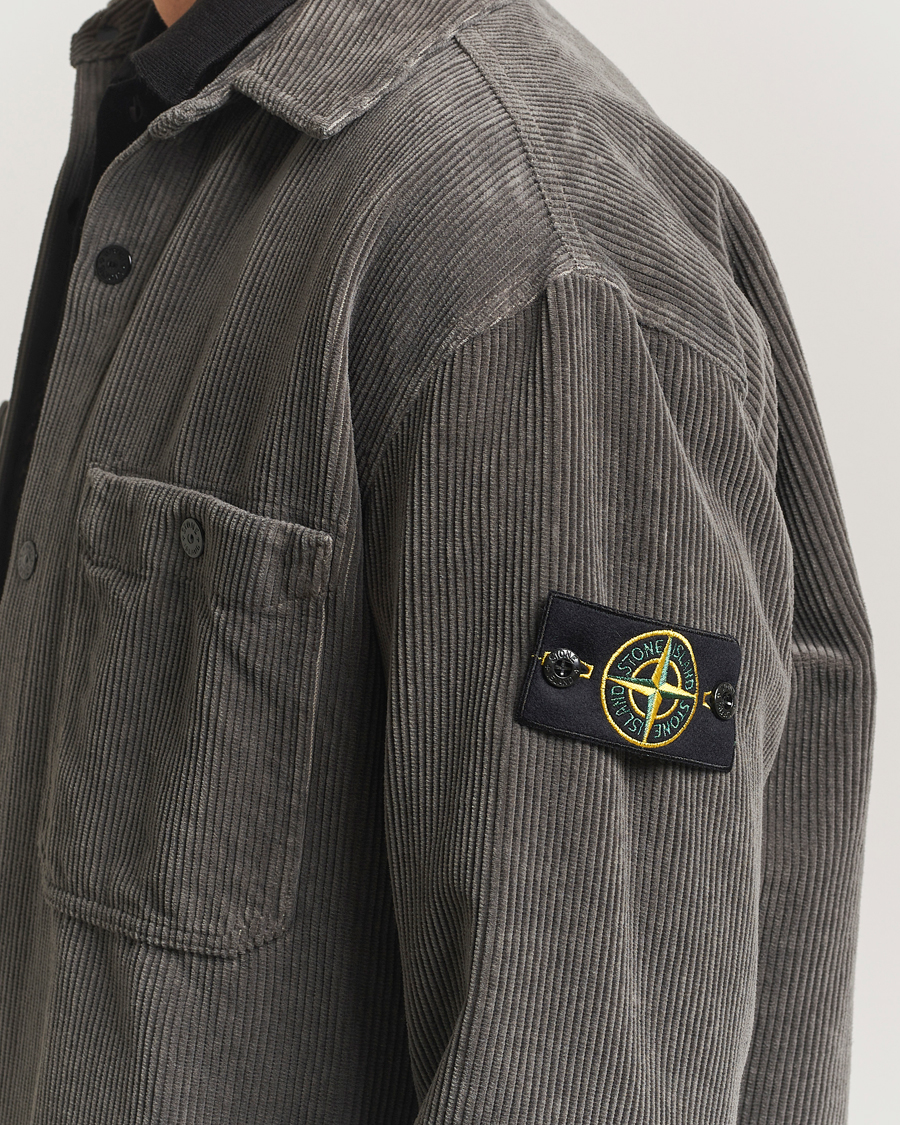 Herr | Skjortor | Stone Island | Organic Cotton Cord Overshirt Grey