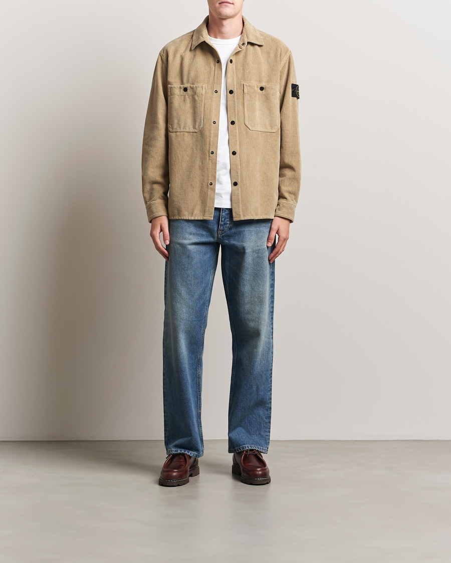 Herr | Skjortor | Stone Island | Organic Cotton Cord Overshirt Beige