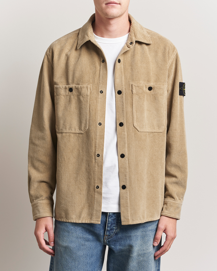 Herr | Skjortor | Stone Island | Organic Cotton Cord Overshirt Beige