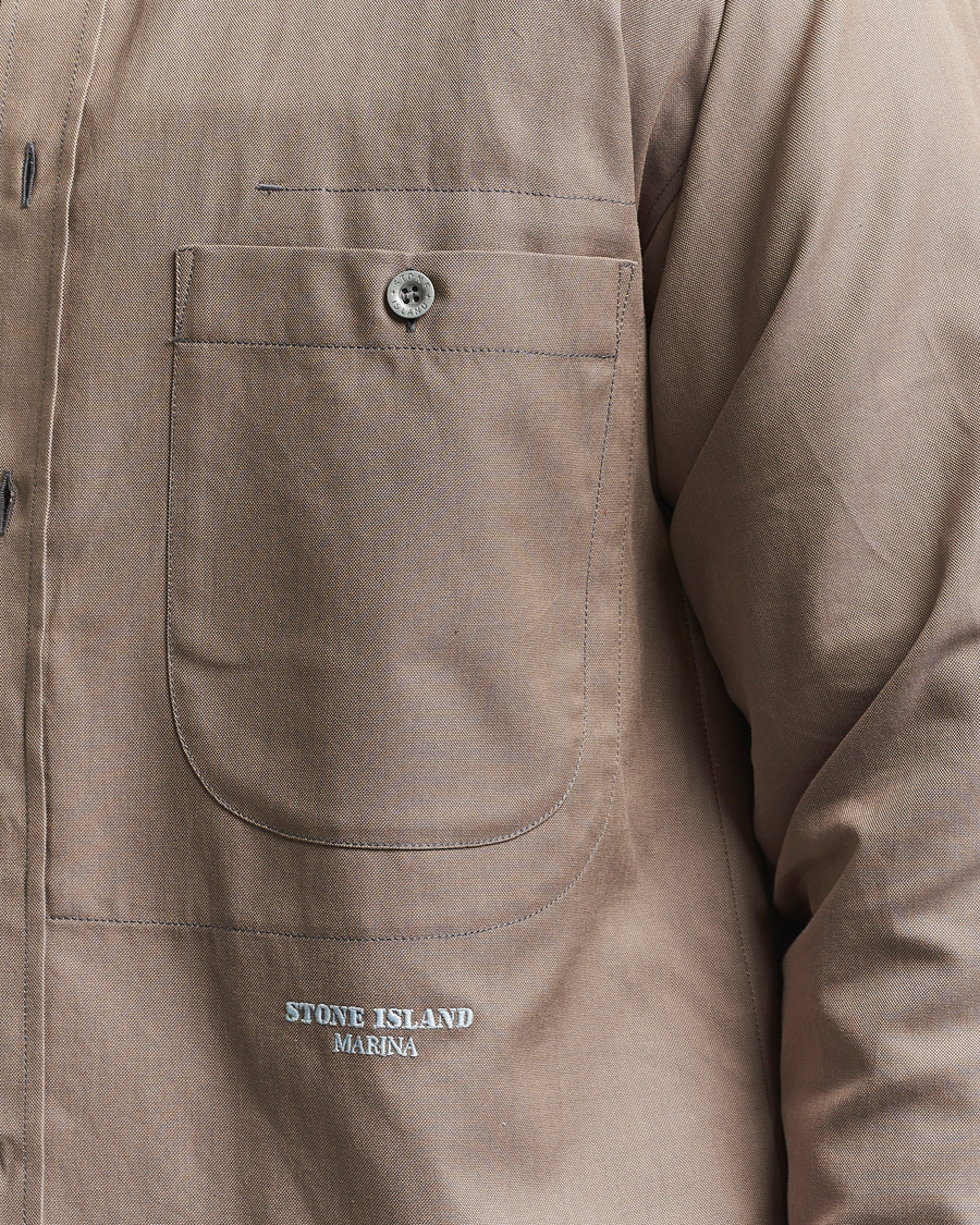 Herr | Skjortor | Stone Island | Marina Organic Oxford Cotton Shirt Tobacco