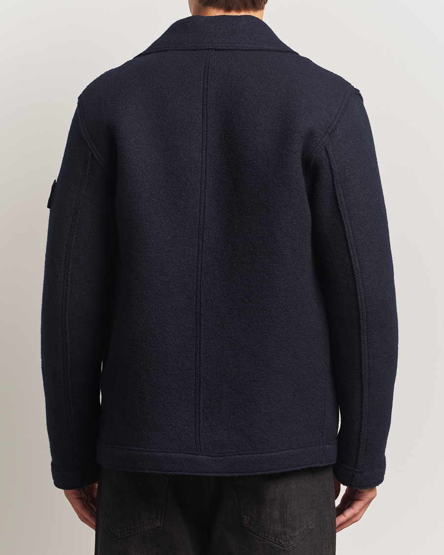 Herr | Jackor | Stone Island | Double Breasted Felted Wool Peacoat Navy