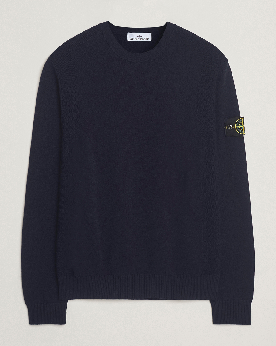 Herr | Tröjor | Stone Island | Stretch Wool Knitted Jumper Navy
