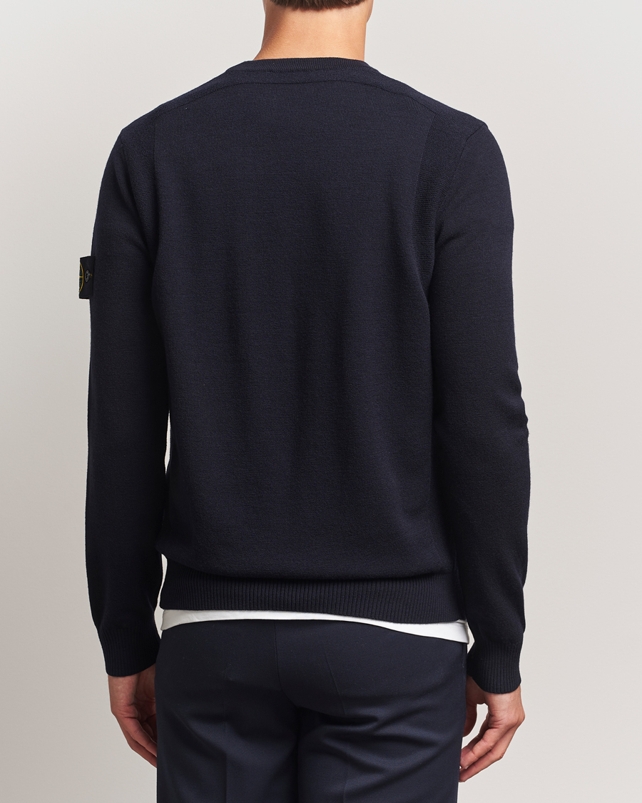 Herr | Tröjor | Stone Island | Stretch Wool Knitted Jumper Navy