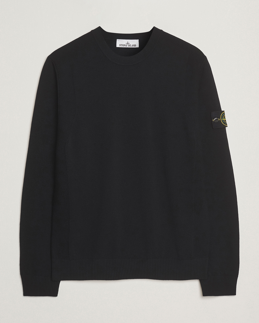 Herr | Tröjor | Stone Island | Stretch Wool Knitted Jumper Black