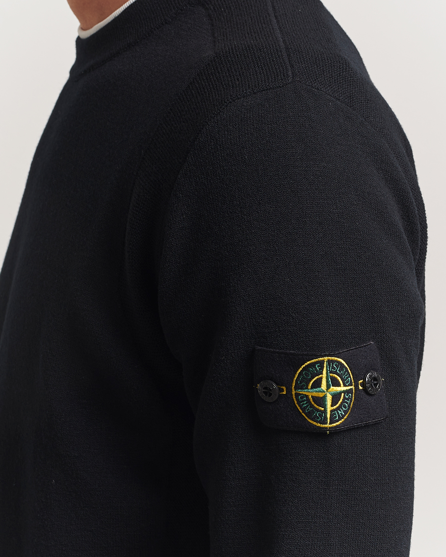Herr | Tröjor | Stone Island | Stretch Wool Knitted Jumper Black