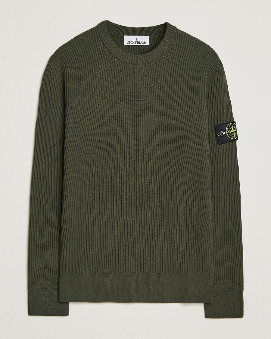 Herr | Tröjor | Stone Island | Full Rib Crewneck Military Green