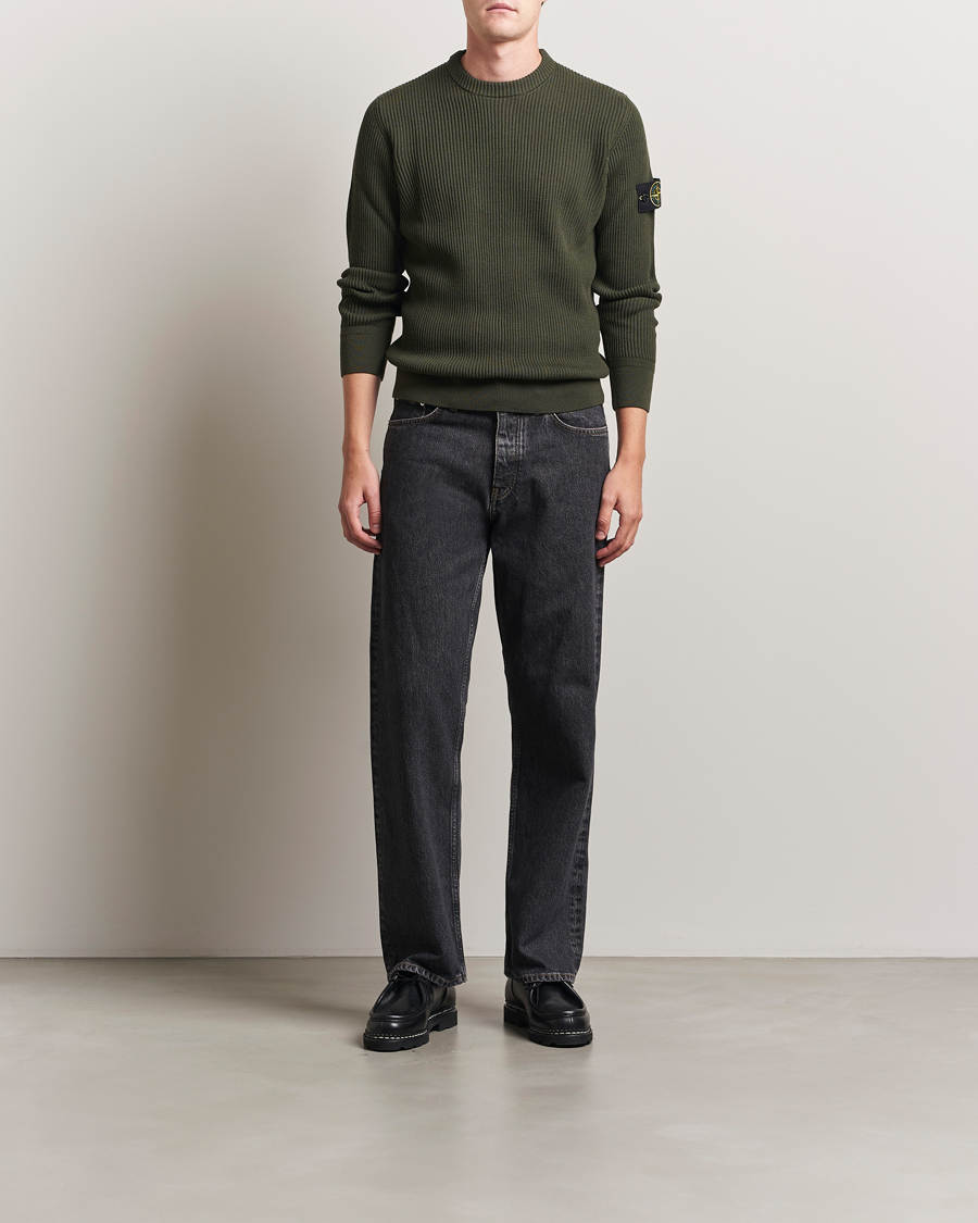 Herr | Tröjor | Stone Island | Full Rib Crewneck Military Green