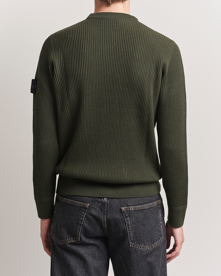 Herr | Tröjor | Stone Island | Full Rib Crewneck Military Green