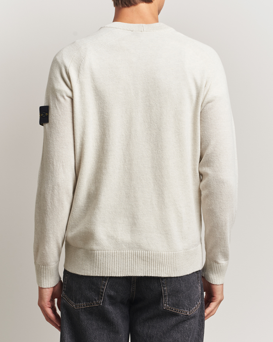 Herr | Tröjor | Stone Island | Knitted Geelong Wool Cardigan Ivory Melange