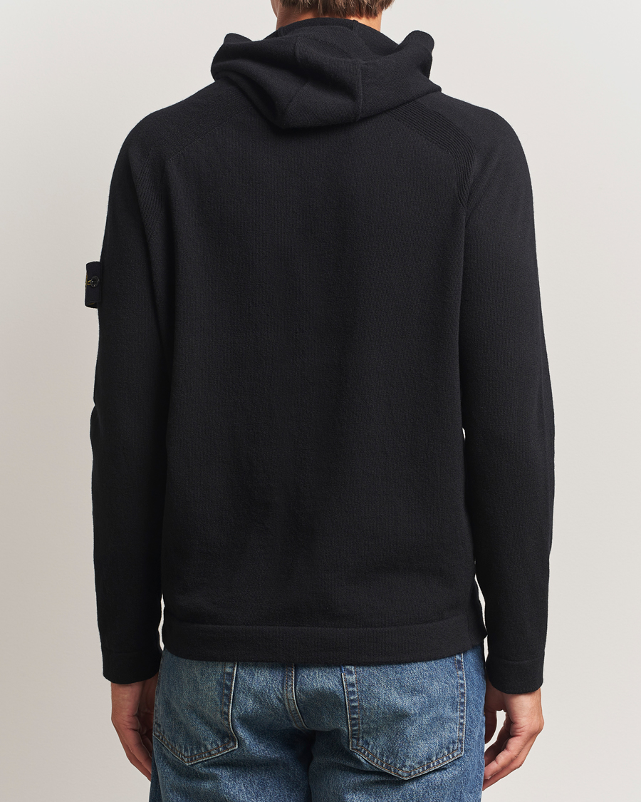 Herr | Tröjor | Stone Island | Knitted Geelong Wool Hood Black