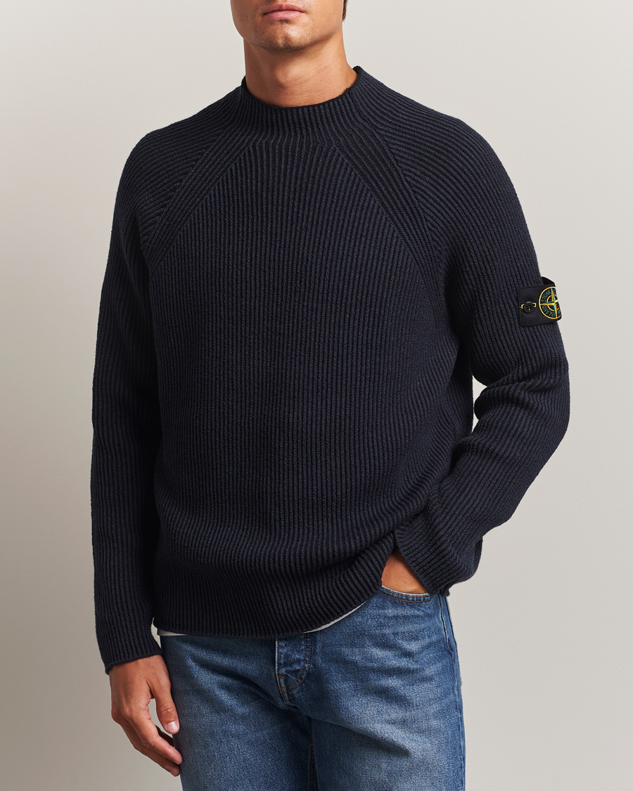 Herr | Tröjor | Stone Island | Vanisé Full Rib Wool Crew Neck Navy