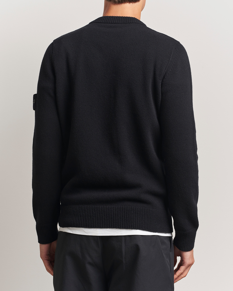 Herr | Tröjor | Stone Island | Knitted Lambswool V-Neck Black
