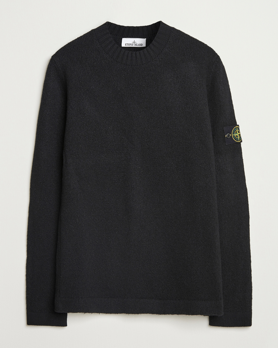 Herr | Tröjor | Stone Island | Brushed Knitted Wool Crew Neck Black