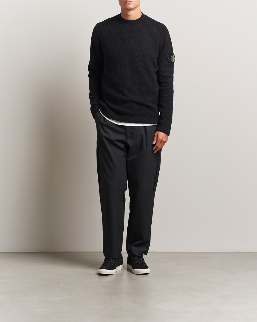 Herr | Tröjor | Stone Island | Brushed Knitted Wool Crew Neck Black