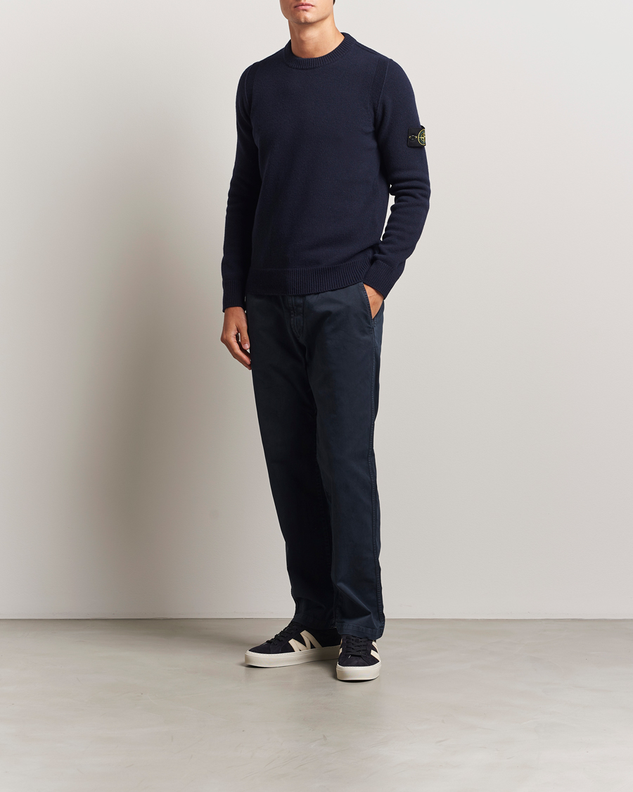 Herr | Tröjor | Stone Island | Knitted Lambswool Crew Neck Navy