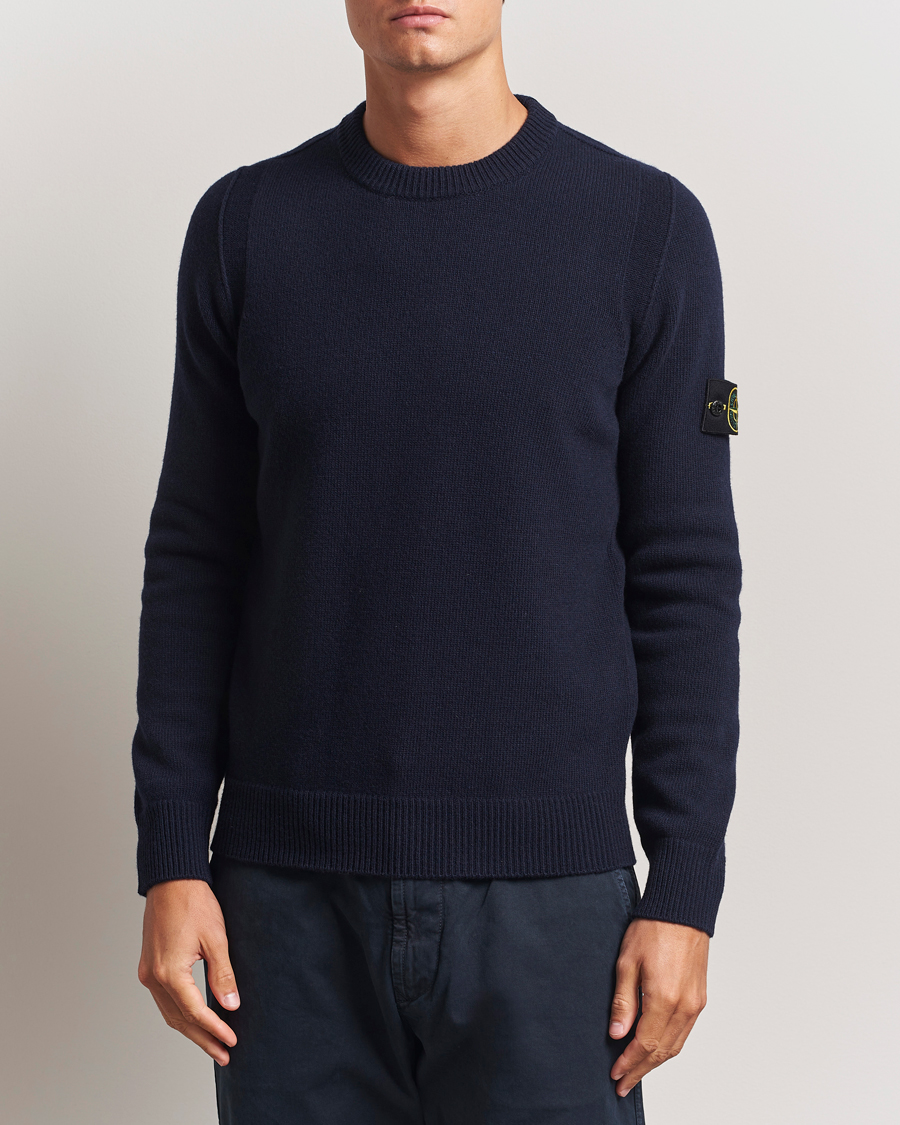 Herr | Tröjor | Stone Island | Knitted Lambswool Crew Neck Navy