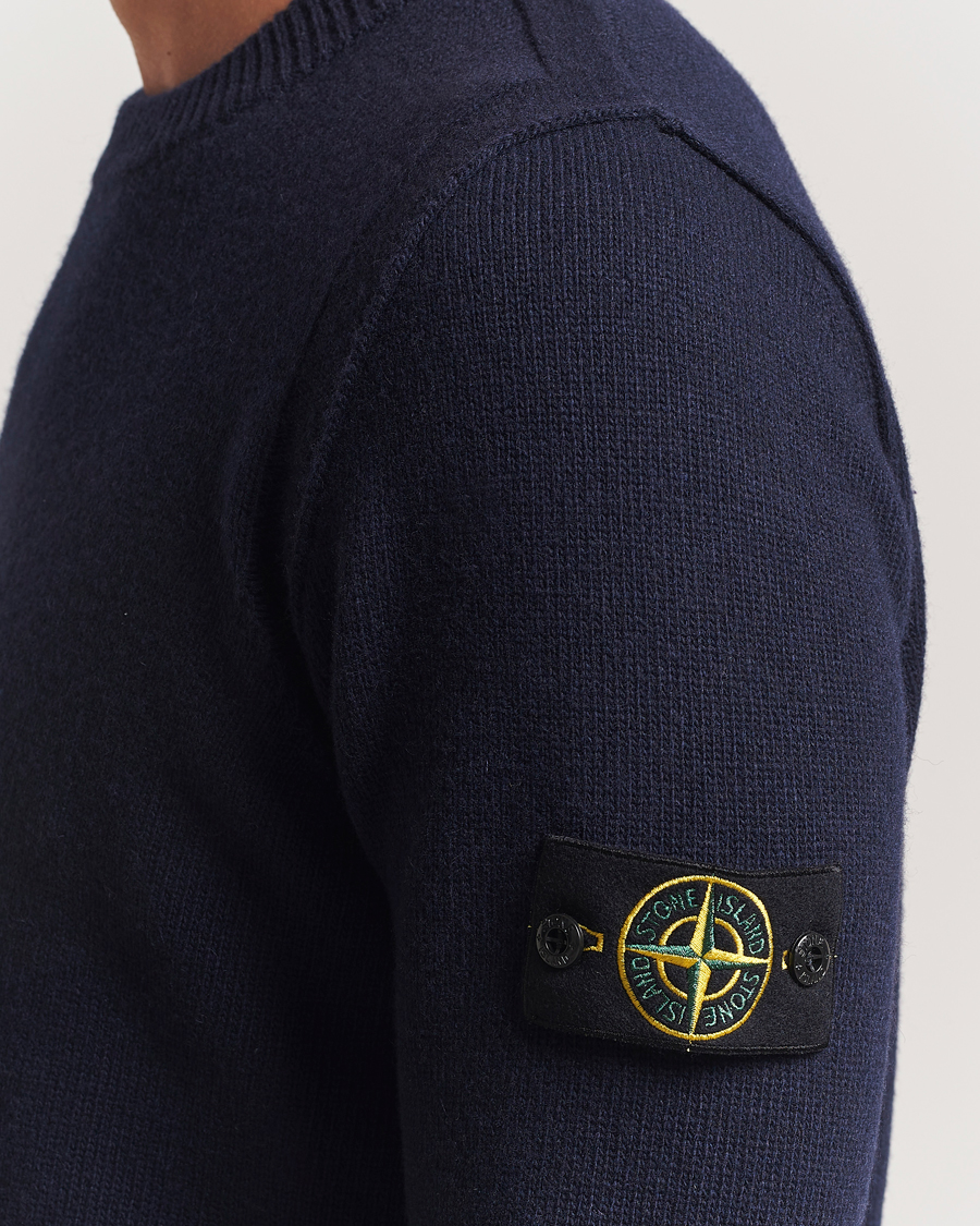 Herr | Tröjor | Stone Island | Knitted Lambswool Crew Neck Navy