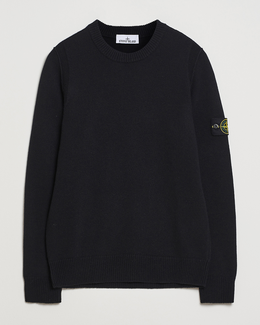 Herr | Tröjor | Stone Island | Knitted Lambswool Crew Neck Black
