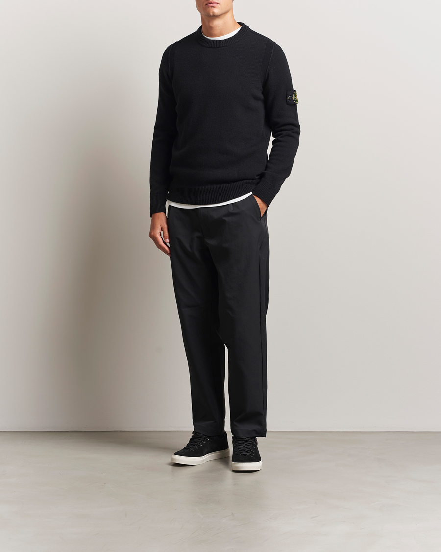 Herr | Tröjor | Stone Island | Knitted Lambswool Crew Neck Black