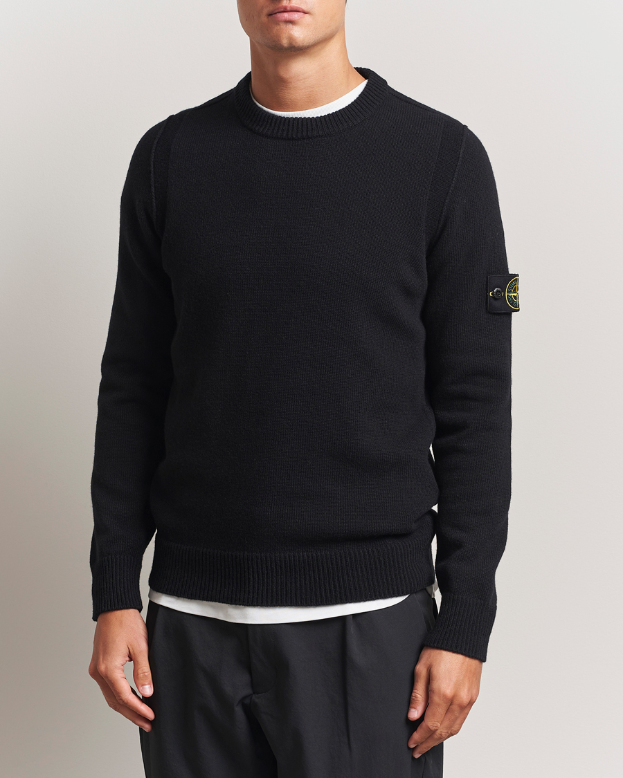 Herr | Tröjor | Stone Island | Knitted Lambswool Crew Neck Black