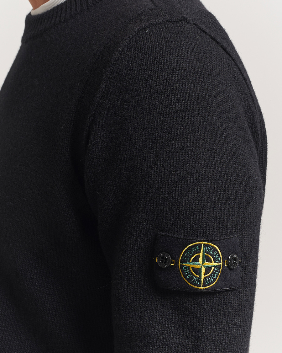 Herr | Tröjor | Stone Island | Knitted Lambswool Crew Neck Black