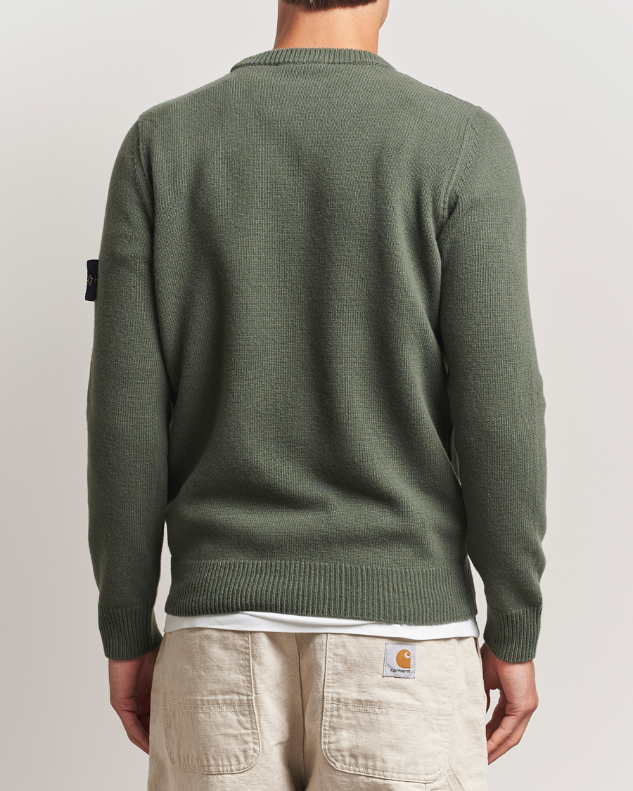Herr | Tröjor | Stone Island | Knitted Lambswool Crew Neck Military Green