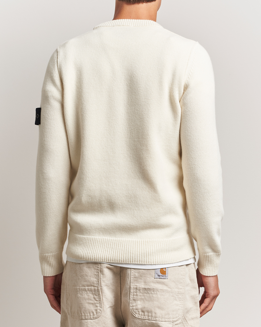 Herr | Tröjor | Stone Island | Knitted Lambswool Crew Neck Ivory