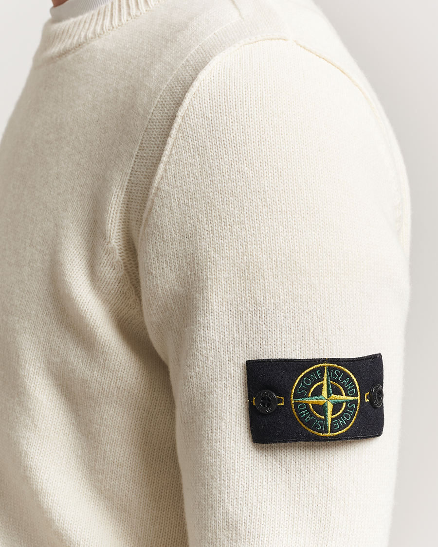 Herr | Tröjor | Stone Island | Knitted Lambswool Crew Neck Ivory