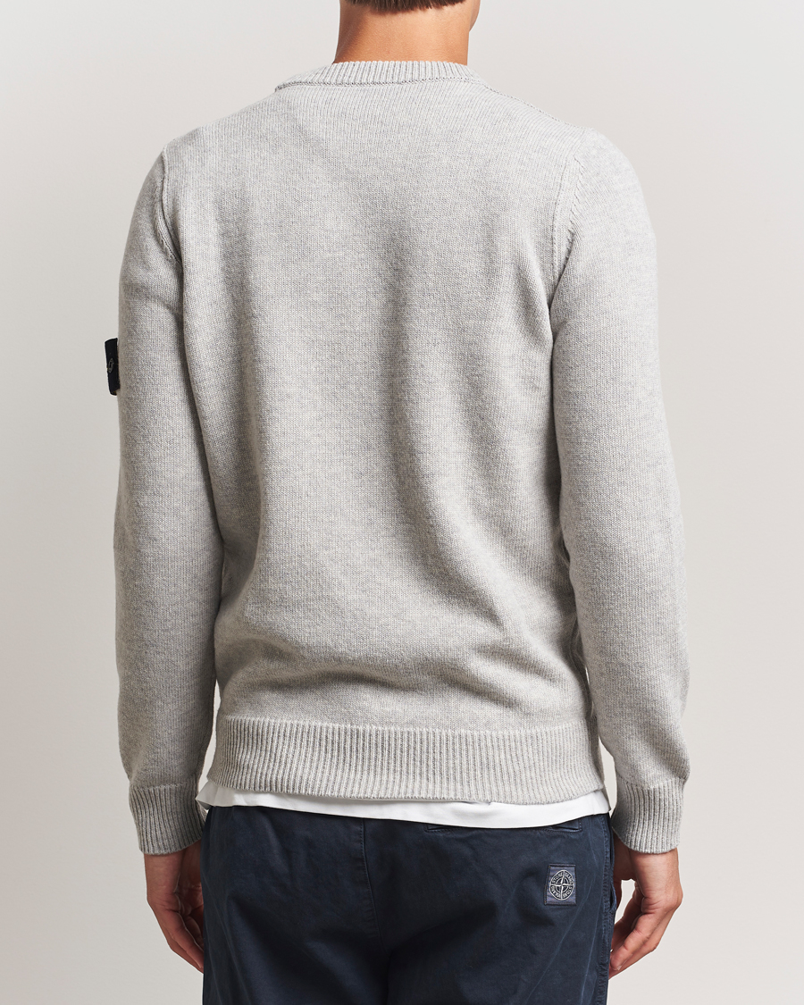 Herr | Tröjor | Stone Island | Knitted Lambswool Crew Neck Grey Melange