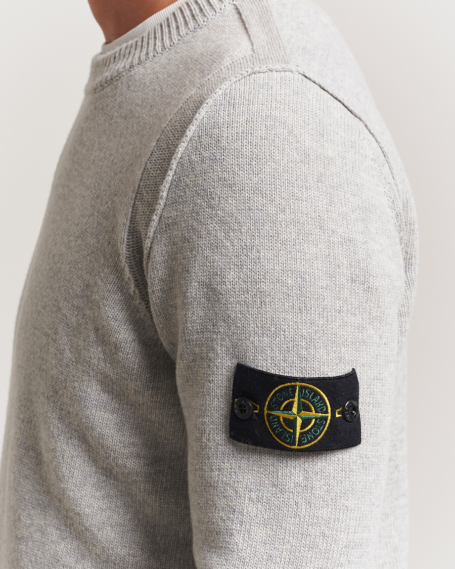 Herr | Tröjor | Stone Island | Knitted Lambswool Crew Neck Grey Melange