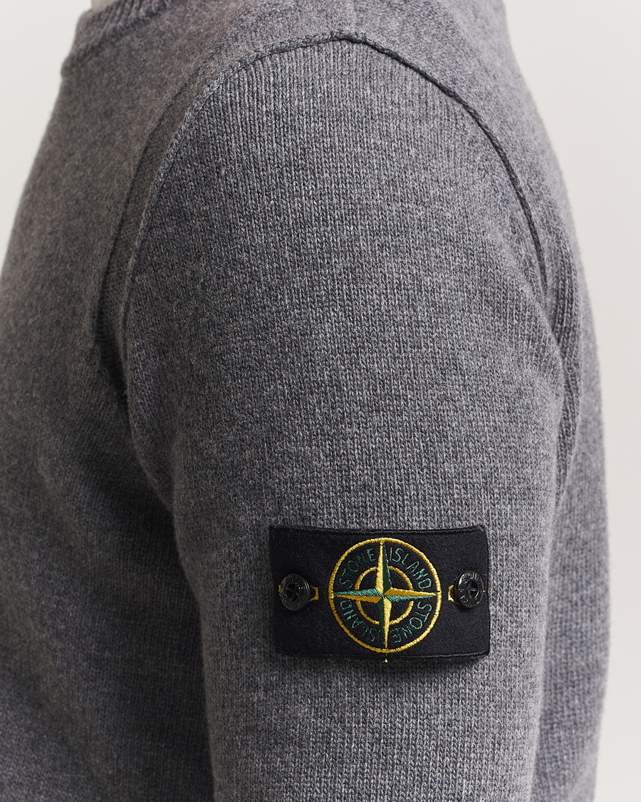 Herr | Tröjor | Stone Island | Knitted Lambswool Crew Neck Cement Melange
