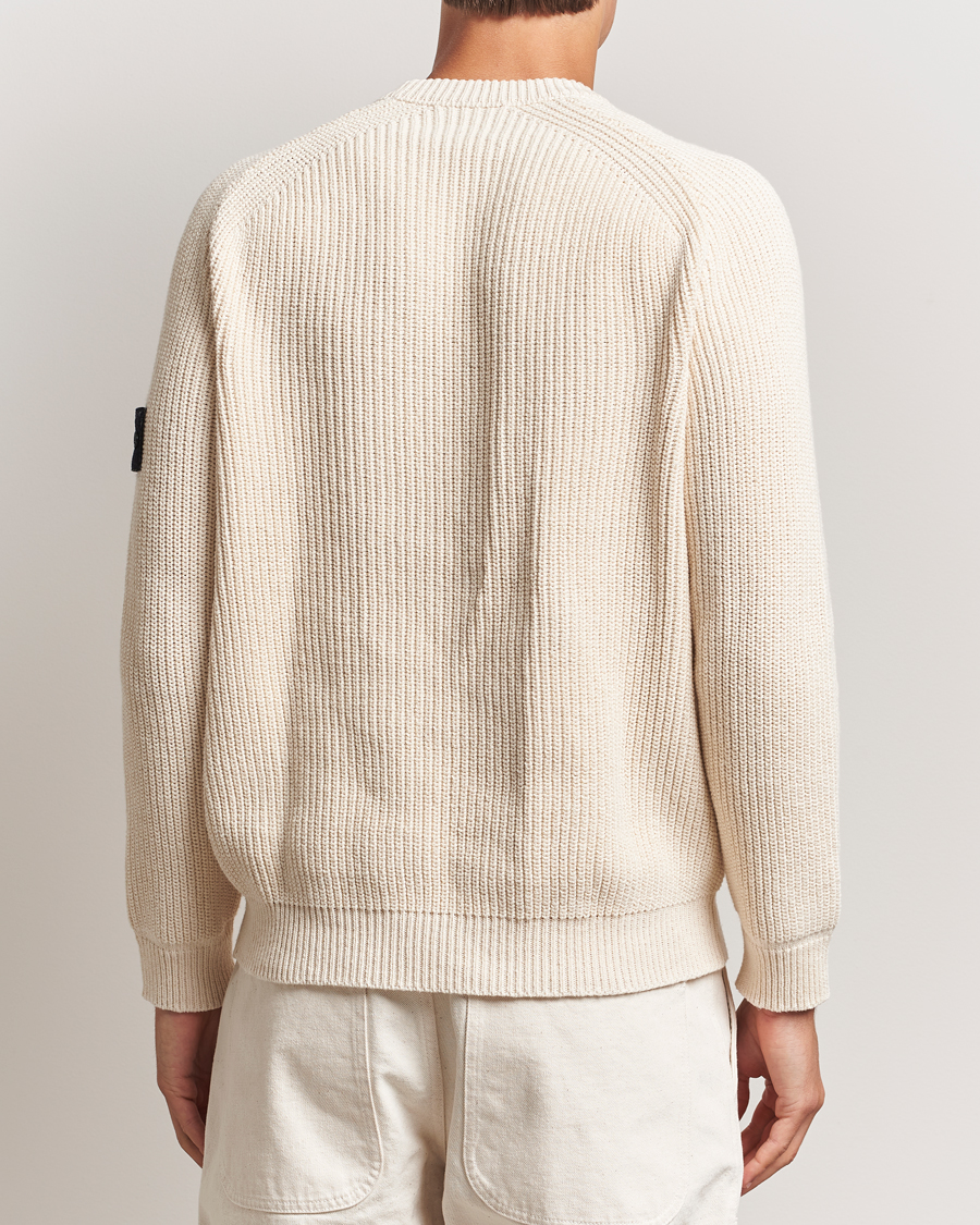 Herr | Tröjor | Stone Island | RAW Cotton Popcorn Stitch Crew Neck Ivory