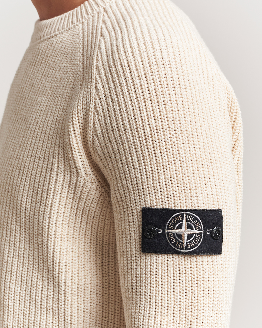 Herr | Tröjor | Stone Island | RAW Cotton Popcorn Stitch Crew Neck Ivory