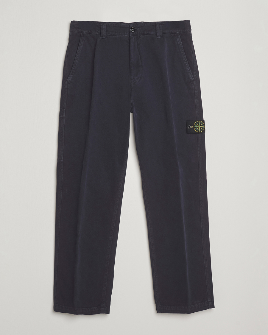 Herr | Byxor | Stone Island | Panama Cotton Old Effect Trousers Ink