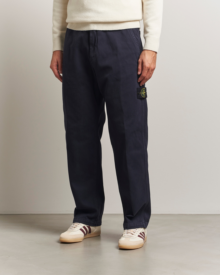 Herr | Byxor | Stone Island | Panama Cotton Old Effect Trousers Ink