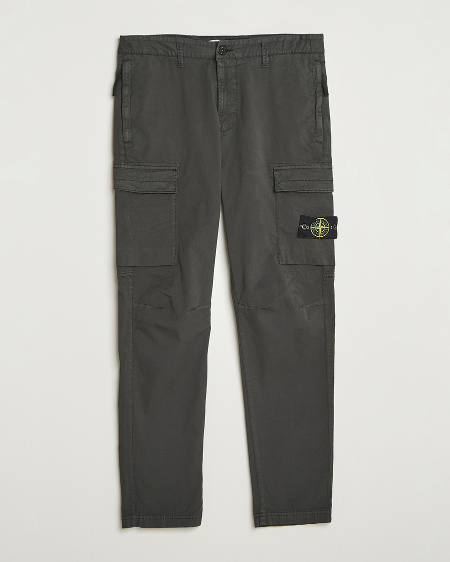 Herr | Byxor | Stone Island | Supima Cotton Stretch Cargo Trousers Lead Grey