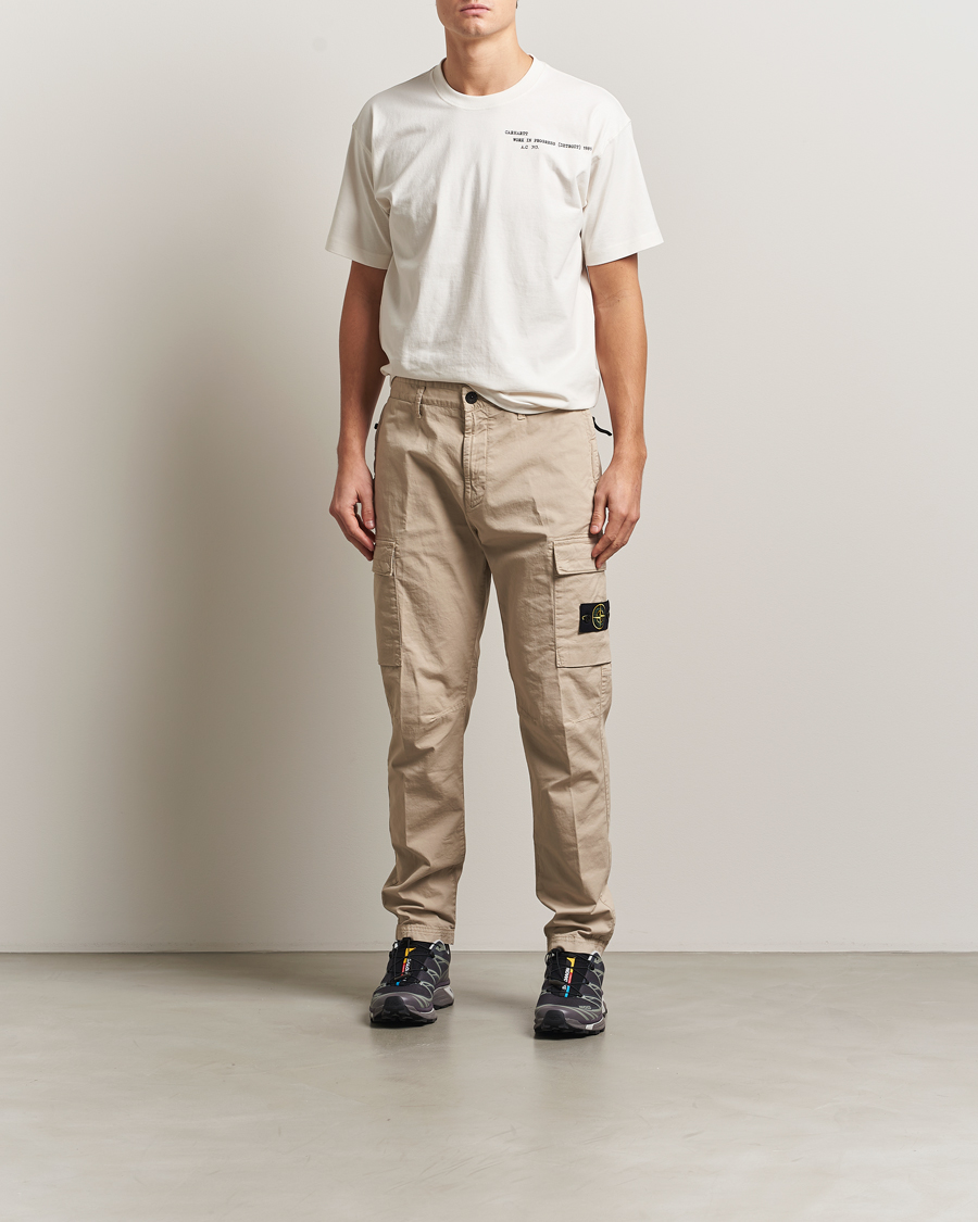 Herr | Byxor | Stone Island | Supima Cotton Stretch Cargo Trousers Desert