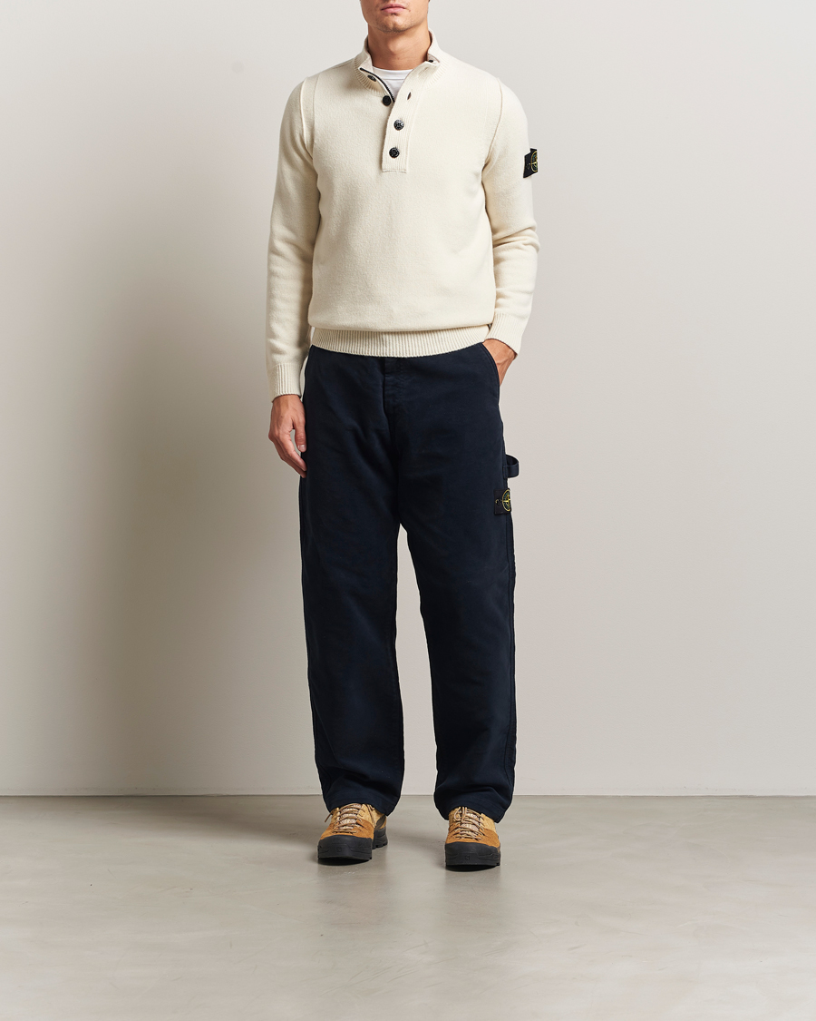 Herr | Byxor | Stone Island | Cotton Moleskin Trousers Navy