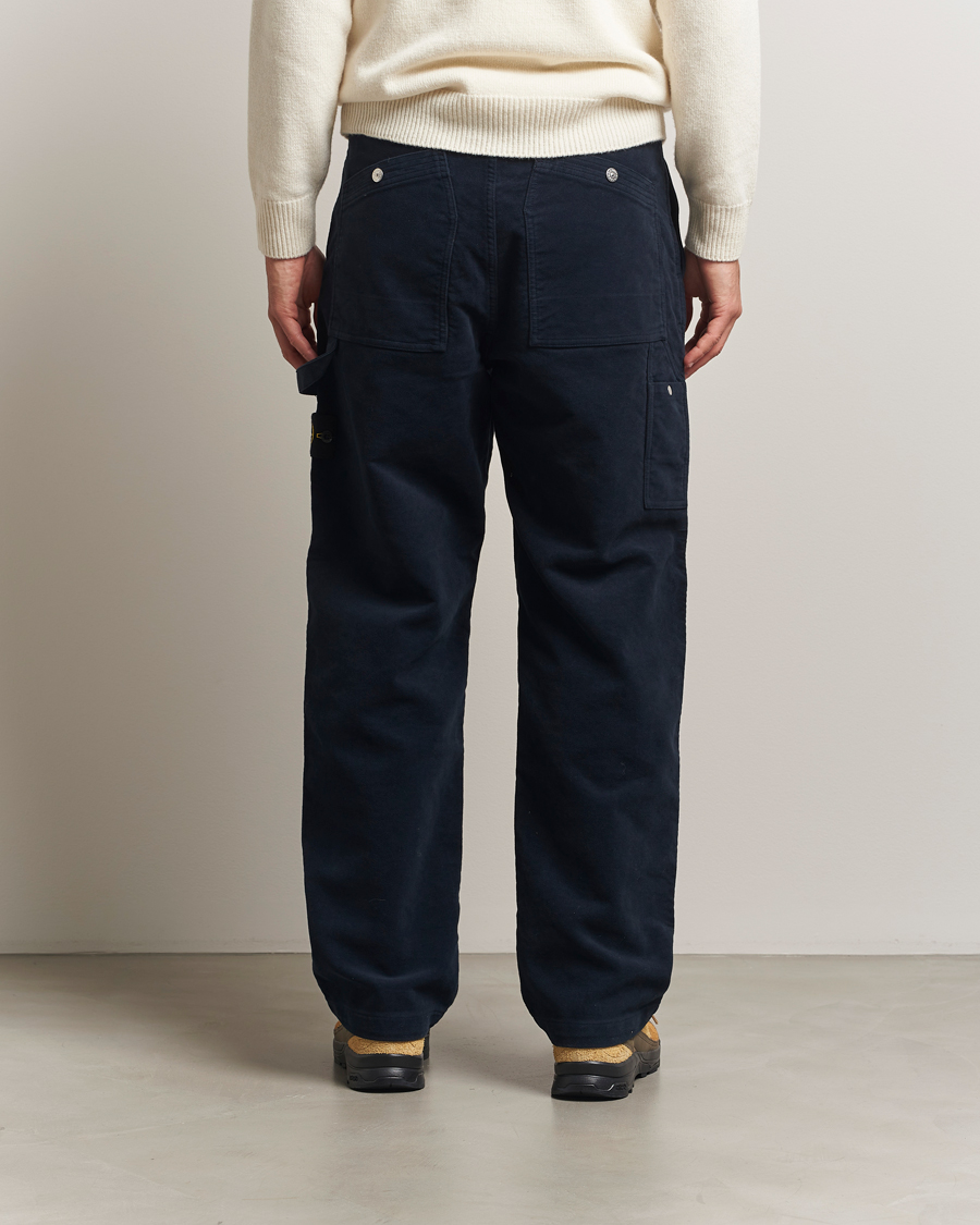 Herr | Byxor | Stone Island | Cotton Moleskin Trousers Navy