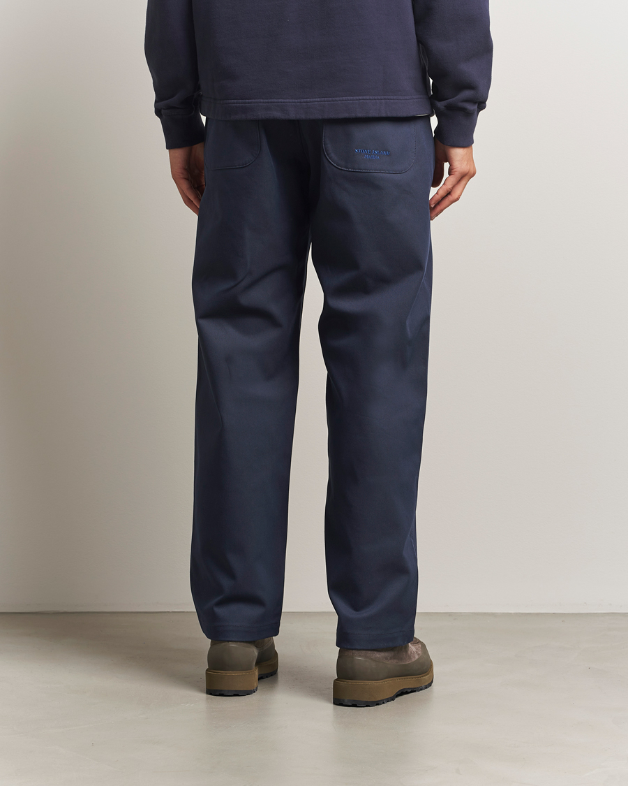 Herr | Byxor | Stone Island | Marina Yard Dyed Stretch Gabardine Trousers Navy