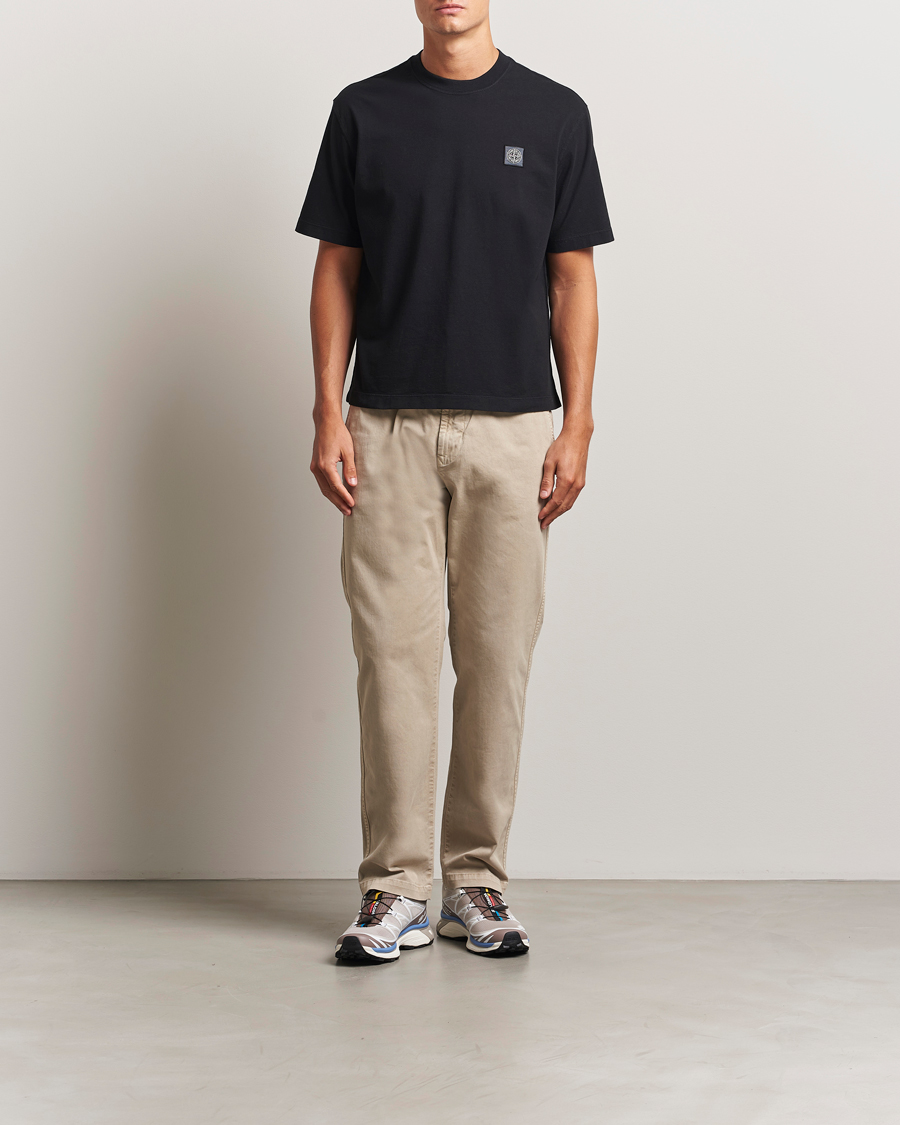 Herr | T-Shirts | Stone Island | Combed Organic Cotton T-Shirt Black