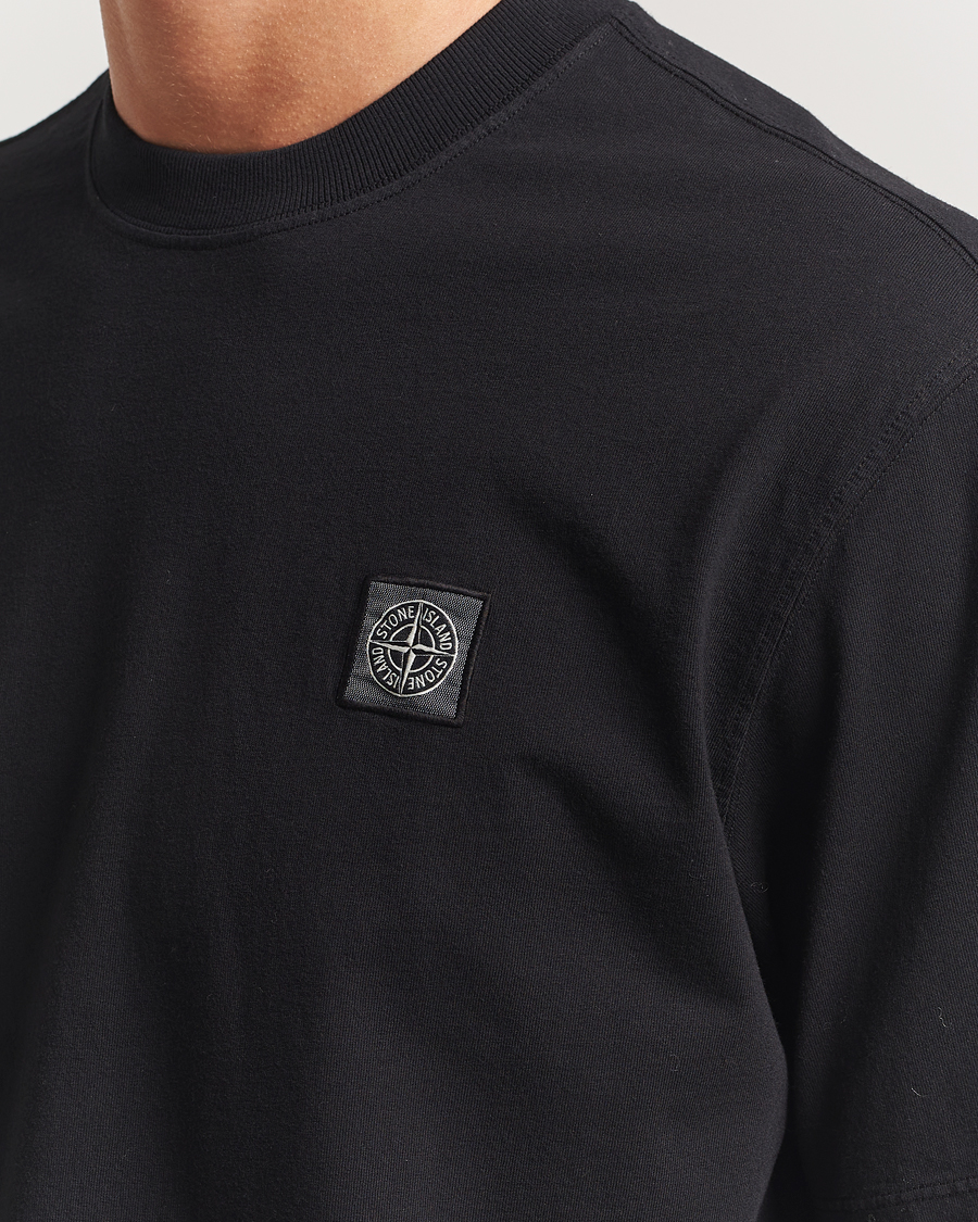 Herr | T-Shirts | Stone Island | Combed Organic Cotton T-Shirt Black