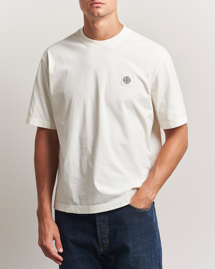 Herr | T-Shirts | Stone Island | Combed Organic Cotton T-Shirt Ivory