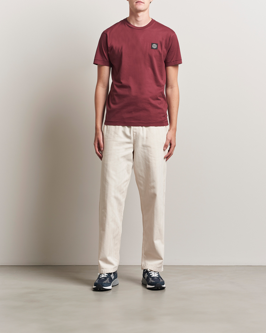 Herr | T-Shirts | Stone Island | Garment Dyed Cotton Jersey T-Shirt Burgundy