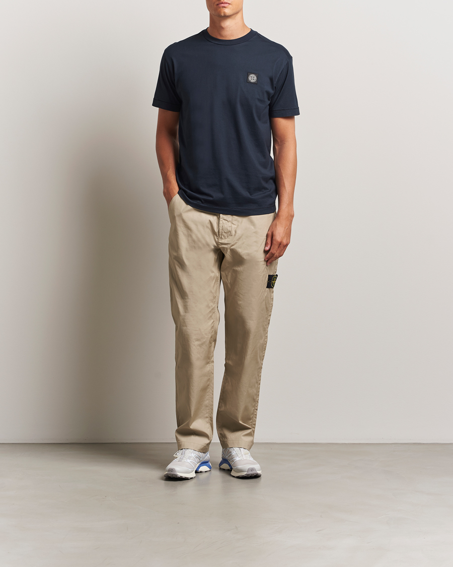 Herr | T-Shirts | Stone Island | Garment Dyed Cotton Jersey T-Shirt Navy