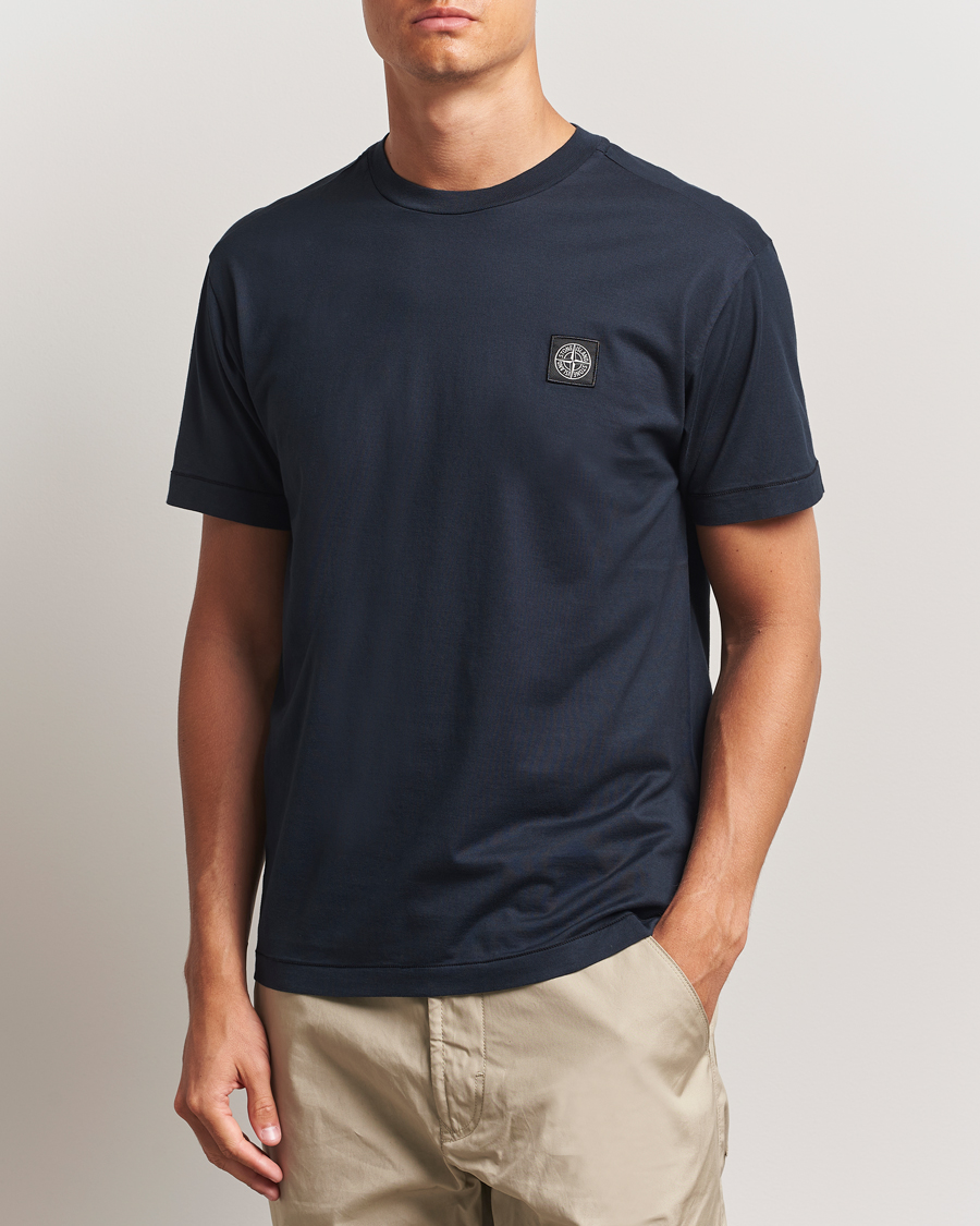 Herr | T-Shirts | Stone Island | Garment Dyed Cotton Jersey T-Shirt Navy