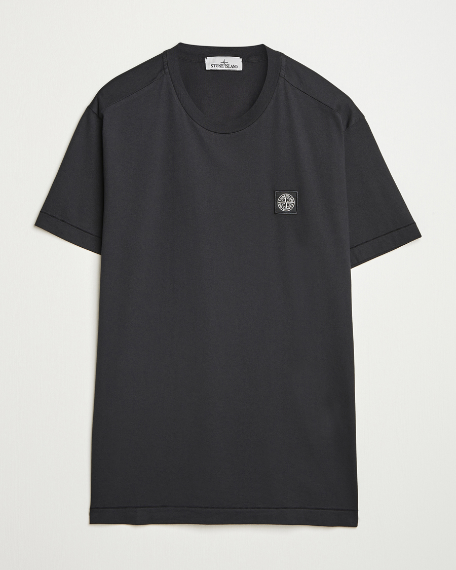 Herr | T-Shirts | Stone Island | Garment Dyed Cotton Jersey T-Shirt Black