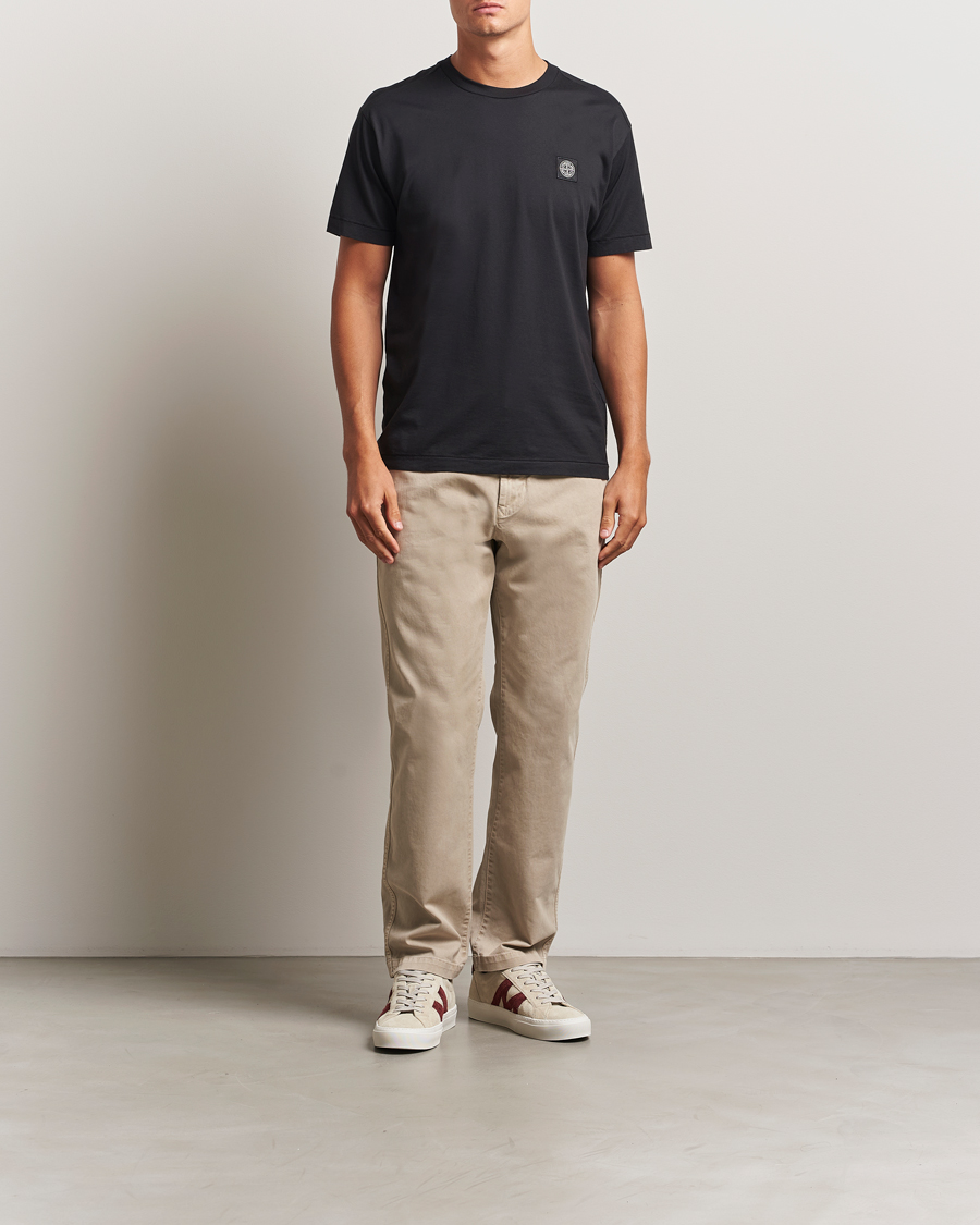 Herr | T-Shirts | Stone Island | Garment Dyed Cotton Jersey T-Shirt Black