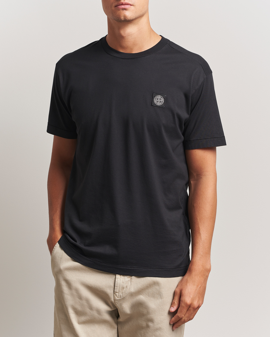 Herr | T-Shirts | Stone Island | Garment Dyed Cotton Jersey T-Shirt Black