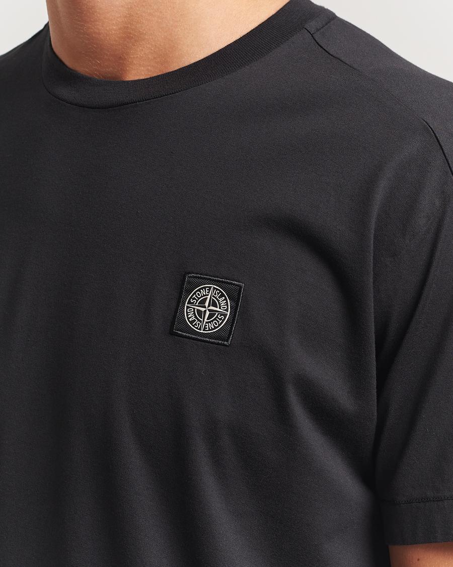 Herr | T-Shirts | Stone Island | Garment Dyed Cotton Jersey T-Shirt Black